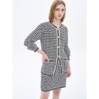 Check Pattern Cotton Blend Relaxed Fit Cardigan Check Pattern Cotton Blend Relaxed Fit Cardigan