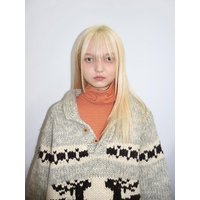 Polyester Blend Turtleneck shirt [Orange]