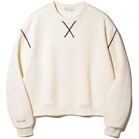 Basic Stitch Point Cotton-Poly Sweatshirt [Cream] BK
