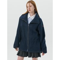 Double-faced Semi-overfit Fleece Zip-up Parka [Navy]