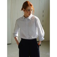 Loose-fit Formal Striped Shirt [Multi Blue Stripe] SITP