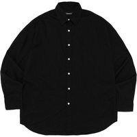 Oxford Cotton Relaxed Fit Long Sleeve Shirt [Black]