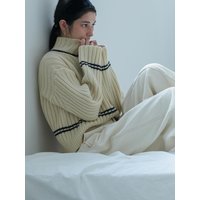 Turtleneck Semi-Cropped Cashmere Knit [Beige]