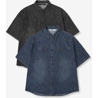 Cooling Western Overfit Denim Shirt [BlackBlue]