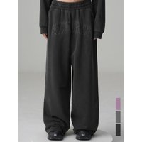 Felt D Pigment Cotton Wide Sweatpants [BlackPinkDark Grey]