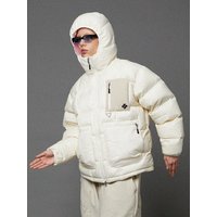 High-neck Heavy Down Short Puffer Jacket [Cream]