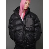 High-neck Heavy Down Short Puffer Jacket [Black]