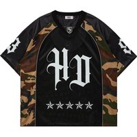 HD Camo Mesh Jersey V-neck shirt [Black]