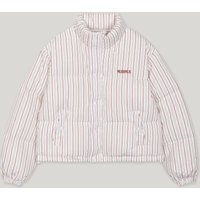 High Neck Down Filled Casual Jacket [Striped]