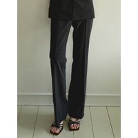 Flare Line Stretch Bootcut Trousers [Black]