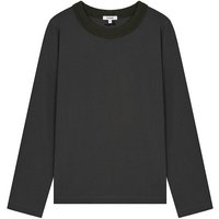 Knit Cuff Long Sleeves Cotton shirt [Grey]