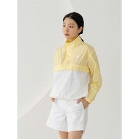 Color Block Half-zip Water-resistant Anorak Jumper [YellowWhite]