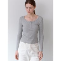 Henley Neck Long Sleeve Button Placket shirt Henley Neck Long Sleeve Button Placket shirt