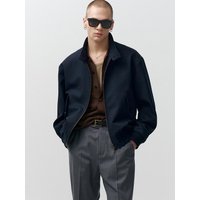 Wool Whipcord Harrington Jacket [Navy]