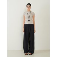 Classic Double-Pleated Trousers [Black]