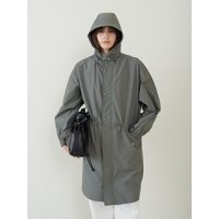 String Hoodie Half Coat [Charcoal]