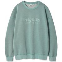 Typography One Point Washed Sweatshirt [Green]
