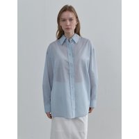PIN STRIPE OVERSHIRT SHIRT [BLUE]