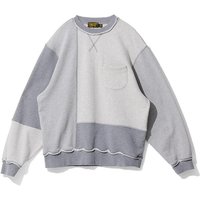 Color Block Damaged Sweatshirt [Gray]
