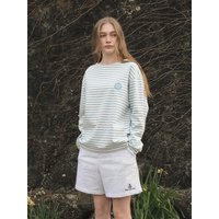 ERICA embroidery stripe shirt [SKY BLUE]