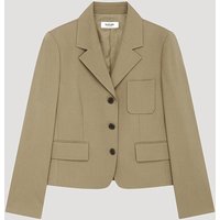 Three Button Crop Blazer [DB] AWWJKP