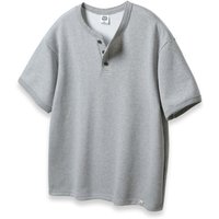 ALVINCLO -Button Henley Neck Loose Fit Short Sleeve shirt AST ALVINCLO -Button Henley Neck Loose Fit Short Sleeve shirt AST
