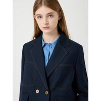 Contrast Stitch Point Crop Blazer [NY] CMSF