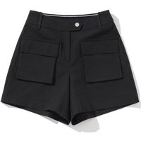 Cargo Elastic Waist Outer Pocket Shorts Pants Golf [BLACK]