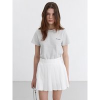 ESSENTIAL STRIPE LOGO SHIRT [IVORY GREY STRIPE] UDTSBIV