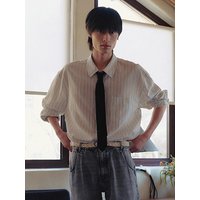 UNISEX CLASSIC STRIPE OVERSHIRT [BEIGE] UDSHBI