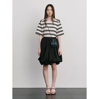 Stripe Jacquard Knit Short Sleeve Shirt [Cream]