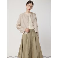 Collarless Linen Blazer [BE] CMSF