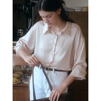 U Silky Classic Shirt [Skin Beige]