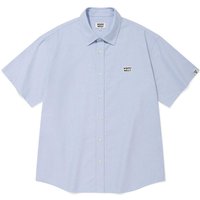 Patch Oxford Short-Sleeve Shirt [Blue]