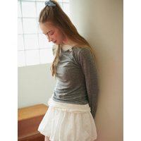 frill layered long sleeve top grey frill layered long sleeve top grey
