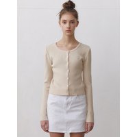 SLIM ROUND CARDIGAN [BEIGE]