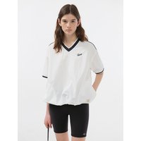UNISEX V-NECK WOVEN TOP SHIRT [WHITE] UDTSBWT