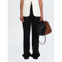 TAILORED LINEN WIDE TROERS [BLACK]