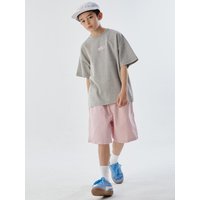 OCLT Short-Sleeve Twill Shorts Sets GrayPink