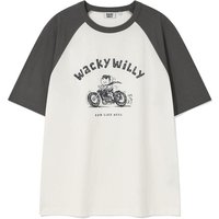 Kiki and Motorcycle Raglan Short-Sleeve shirt [Charcoal]