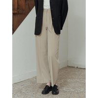 Jade Wool Slacks Trousers [beige]