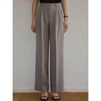 Pintuck Straight Trousers [Gray]