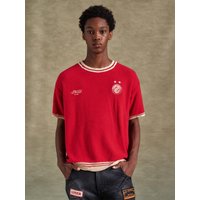 FOOTBALL SHORT SLEEVE SWEATER SHIRT atbm [RED]