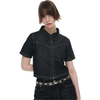 Seur Denim Crop Shirt [Black]