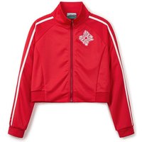 FLOWER LOGO CROP TRACK CASUAL JACKET [RED]