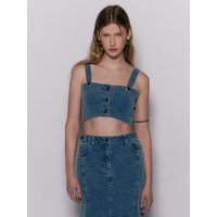 Emma Washing Denim Tank Top [Blue]