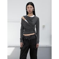 COVER BIND OPEN CARDIGAN [CHARCOAL]