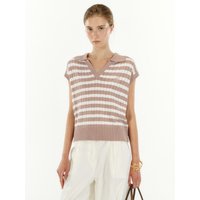 Striped Collar Knit Vest Sweater MAFBKNMBE Striped Collar Knit Vest Sweater MAFBKNMBE
