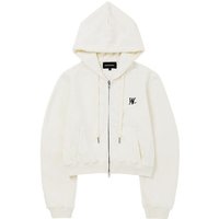 Signature Tuck Sleeve Crop Hood Zip-up Hoodie [CREAM]