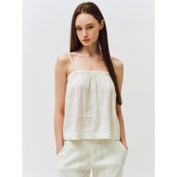 Way Linen Pin Stripe Sleeveless Tank Top CTT [WHITE]